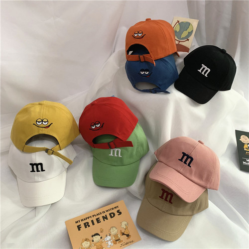 Baby Hat Spring and Summer Unisex Duckbill Hat Children Sun Protection Hat M&M Baseball Cap Korean Style Cartoon Trendy