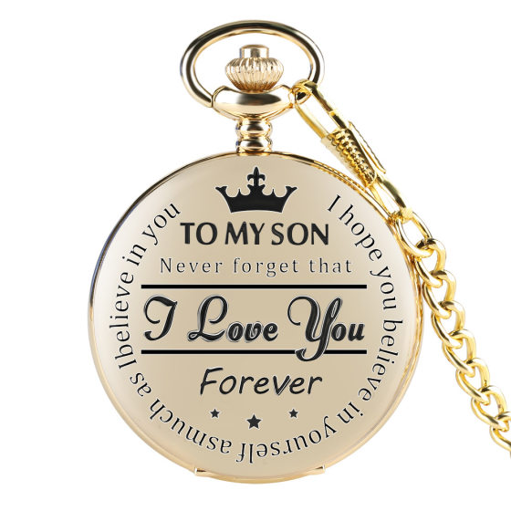 Factory direct cross-border hot selling necklace English text European and American fashion lettering quartz pocket watch factory direct