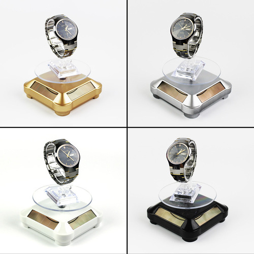 Solar Energy Rotating Display Stand Revolving Video Shooting Ornament Stand Rotating Platform Beaded Necklace Product Automatic Display
