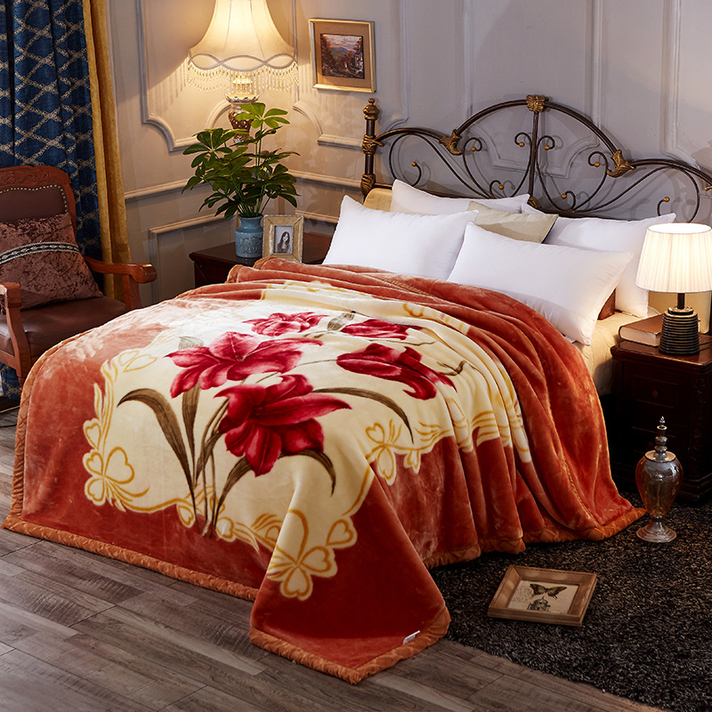 Manta Raschel engrosada de doble cara con estampado de leopardo, manta de lana de coral súper suave y cálida de invierno, manta de boda