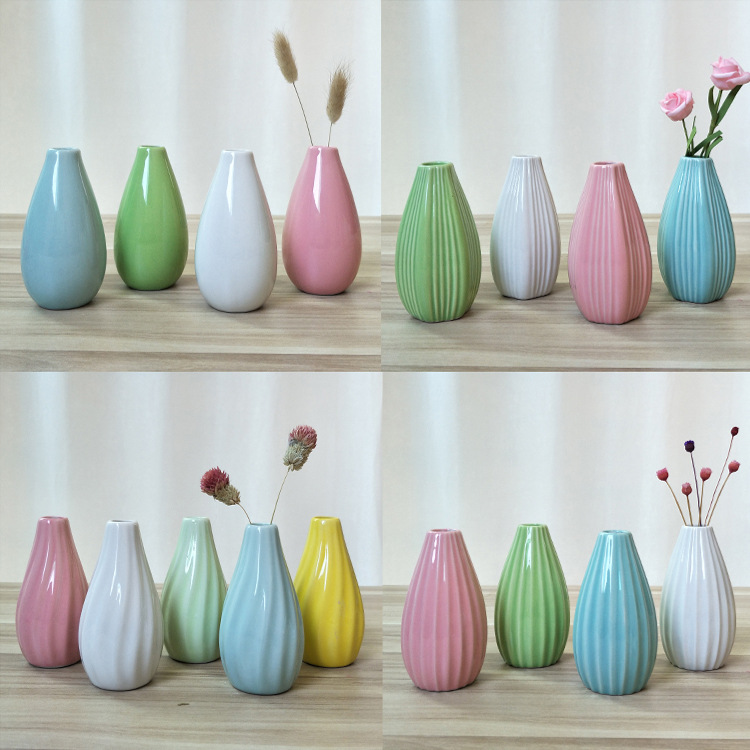 Ceramic Aromatherapy Crafts Vase Creative Flower Home Decoration Jewelry Pink White Blue Green Simple European Style