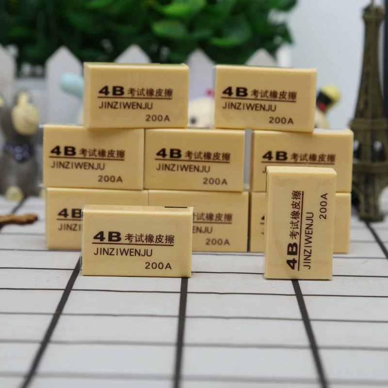 Производитель обрабатывает индивидуальные резиновые ластики 4B для художественной росписи, TPR-ластик для карандашей, желтый ластик 4B.