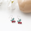 Red festive retro long universal earrings for bride with tassels, for luck