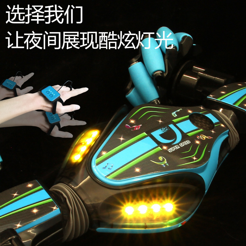 Coche RC de acrobacias con luces y música – control por gestos, transformación y giro 360°