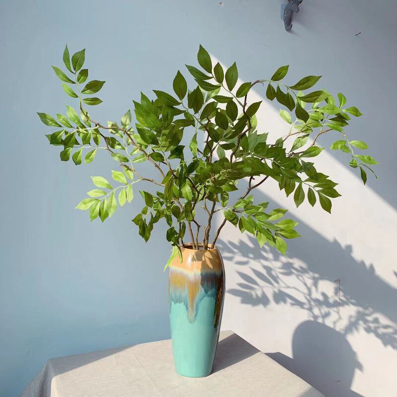 Artificial Plant 2 fork single wisteria leaf flower arrangement artificial flower wholesale flower arrangement auxiliary material leaf cross-border supply