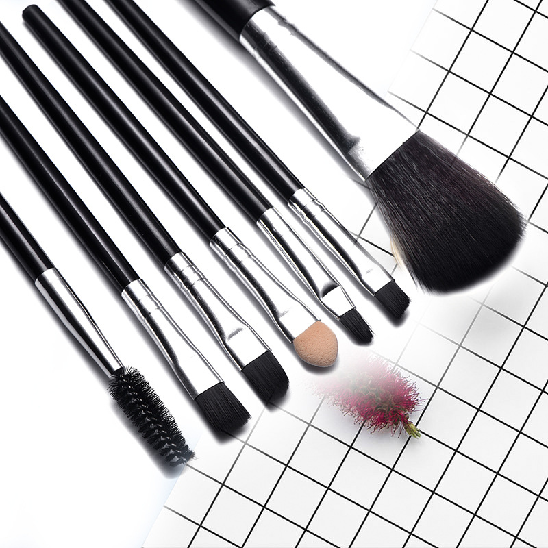 Juego de 7 brochas de maquillaje, brocha para rubor, brocha para sombra de ojos, brocha para labios, juego de brochas para pestañas portátiles, venta directa de fábrica, en stock