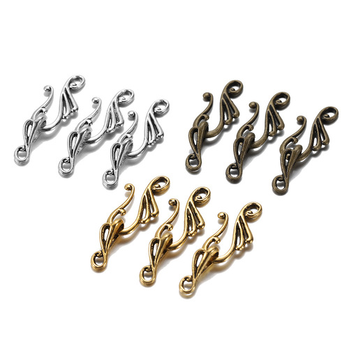 DIY jewelry accessories zinc alloy buckle earrings musical note buckle earrings and ear hook combination jewelry accessories