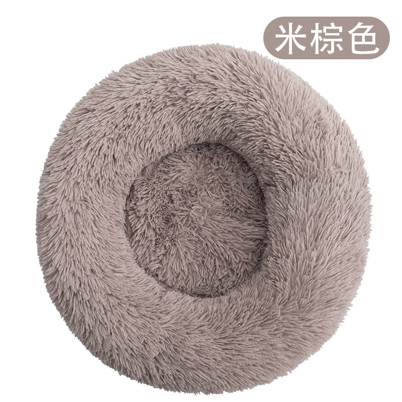 Extraíble y lavable perrera extraíble gato nido de peluche redondo sueño profundo almohadilla térmica extraíble mascota nido perro estera