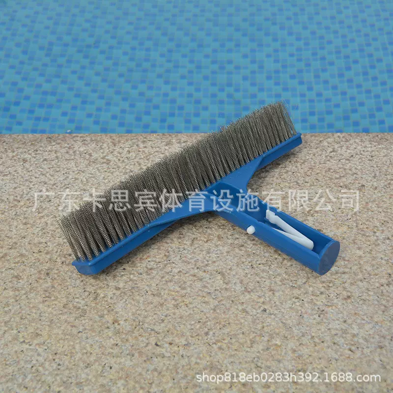 游泳池水景池清洁保养工具10英寸不锈钢钢丝池刷青苔刷池底池壁刷