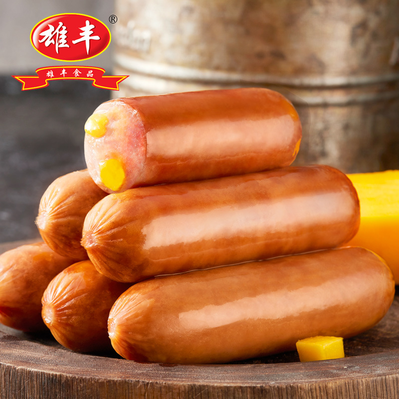 雄丰 芝士肠500g爆浆烟熏脆皮肠烤肠热狗肠香肠早餐批发冷冻