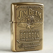 ZIPPO之宝防风煤油打火机黄铜占边酒徽章254BJB929