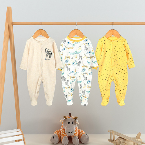 Baby clothes A-type onesie pure cotton clothes spring diaper cover baby first birthday foreign trade crawling suit