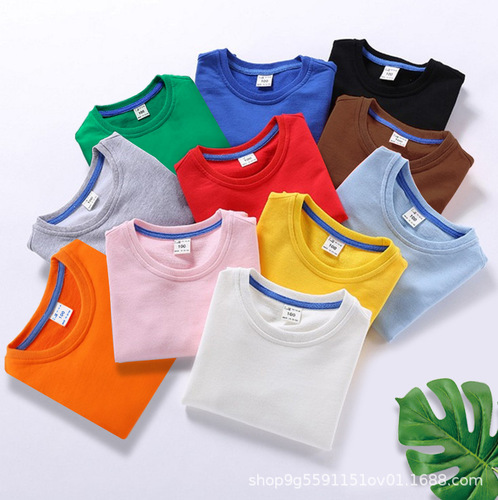 Children's Clothing  Children's Solid Color Sweaters Children's Long Sleeve Men's and Women's Baby Cotton Tops New Blank Bottoming Shirt