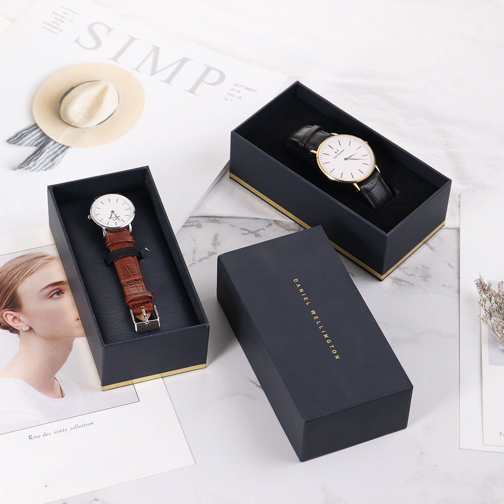 DW手表盒天地盖手表盒子天鹅绒触感纸包装盒饰品盒首饰盒跨境热