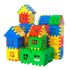 创意大块房子积木拼装5-6岁宝宝男孩儿童玩具塑料益智拼插早教