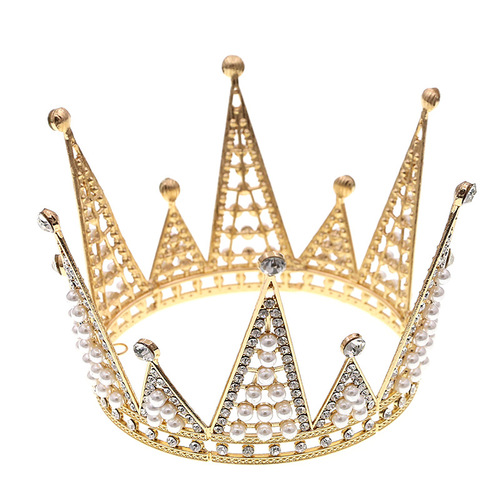 Cake baking headdress children's birthday child full circle crown bride jewelry wedding pearl cake decoration