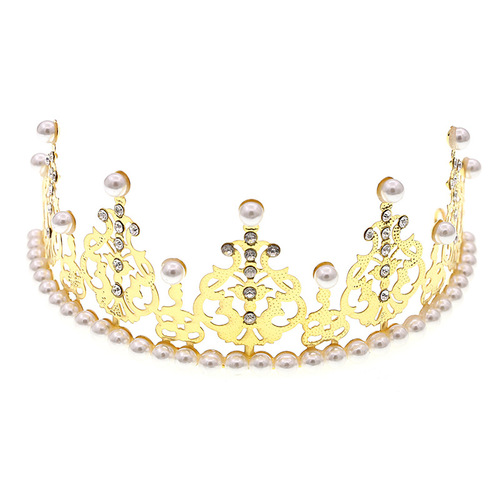 Korean bridal jewelry children's crown highlight pearl cake crown baking decoration headdress one piece drop shipping