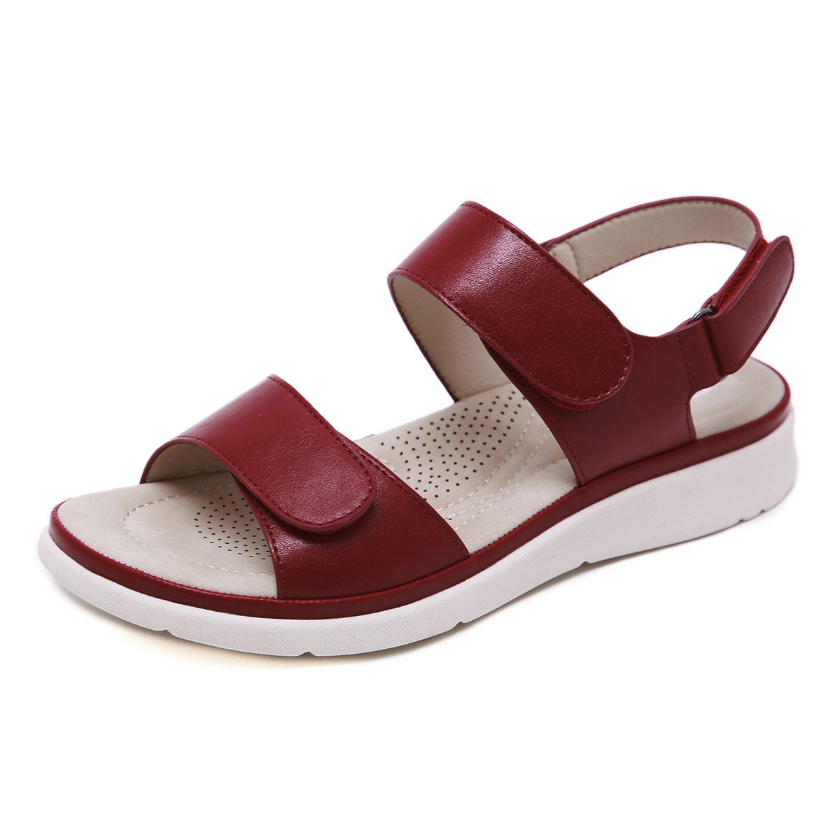 Amazon new 2024 summer sandals women's Velcro buckle sponge massage foreign trade student sandals wholesale