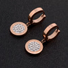 Golden earrings stainless steel, does not fade, pink gold, simple and elegant design, Japanese and Korean