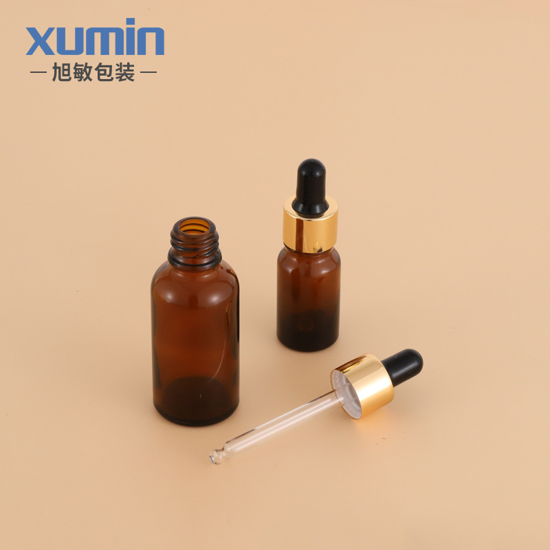 En stock botella de aceite esencial botella de gotero de cabeza de plástico botella de líquido perfume botella cosmética botella de muestra Xuemin material de embalaje