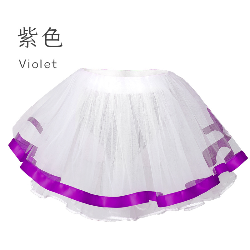 Falda de baile para niños falda de niñas falda de arco iris falda de tutú de malla falda de princesa ropa de rendimiento falda de gasa suave y esponjosa