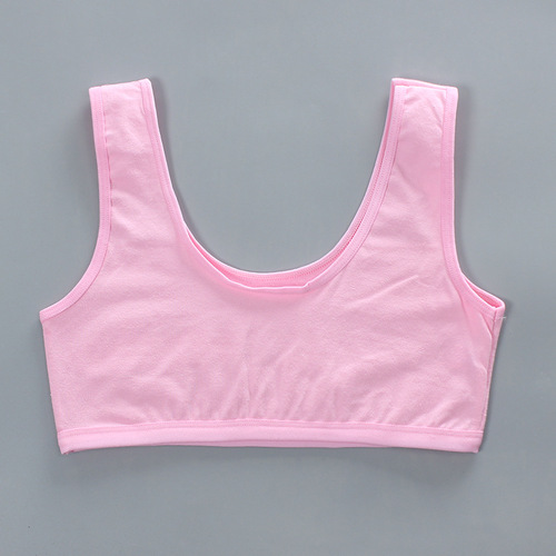 Girls bra 7-14 years old children's development period small vest underwear double-layer sling pure cotton foreign trade junior high school girls
