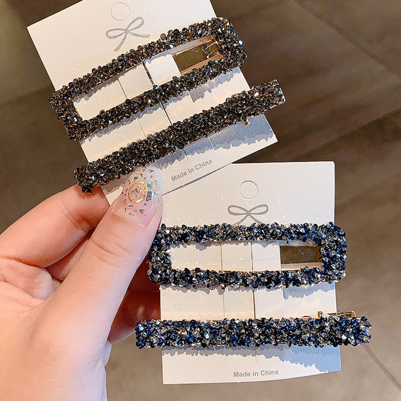 Estilo coreano Red Crystal horquilla femenina horquilla palabra clip elegante clip simple clip lateral flequillos clip accesorios para el cabello