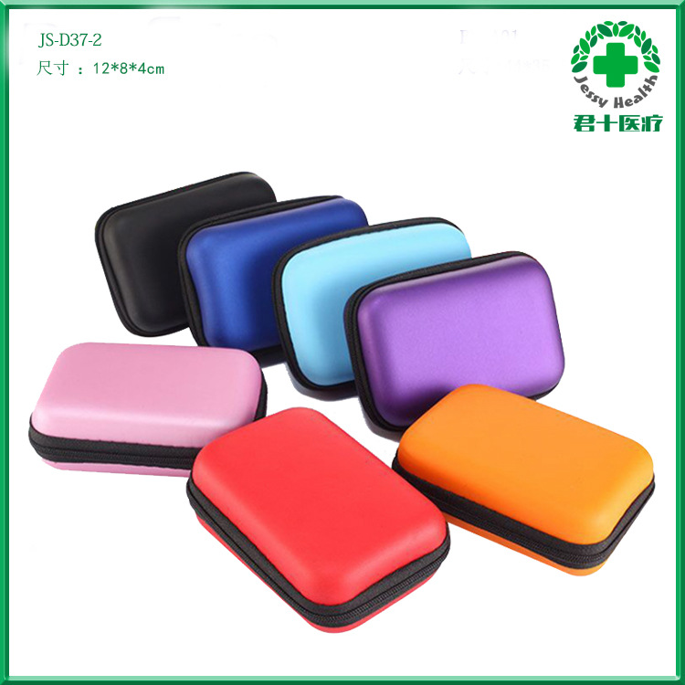 Factory direct waterproof PU storage bag portable EVA headset bag Bluetooth headset zipper bag data cable storage box