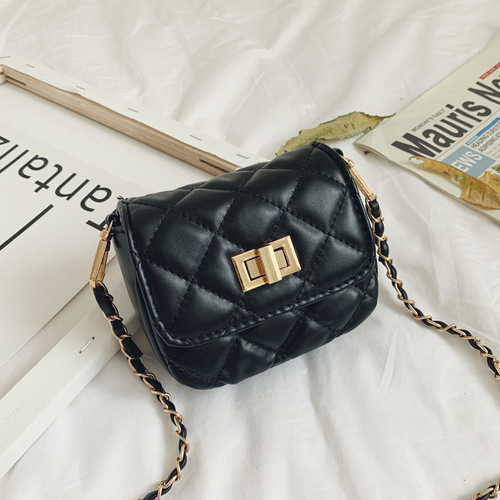 Children's Western style small fragrance style bag fashionable rhombus crossbody bag Korean version girls coin decorative bag shoulder bag