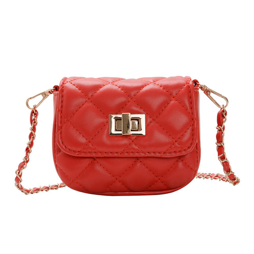 Children's Western style small fragrance style bag fashionable rhombus crossbody bag Korean version girls coin decorative bag shoulder bag