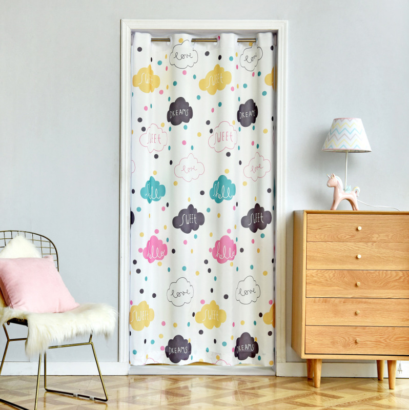 Door Curtain Nordic Korean-style Children's Room Bedroom Semi-blackout Curtain Digital Printed Finished Curtain for Boys and Girls