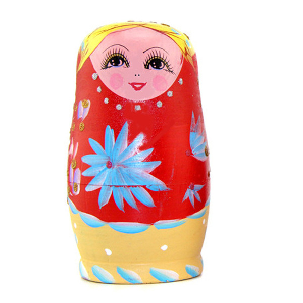Wooden painted doll handmade
