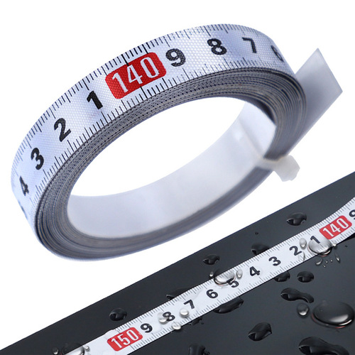 Nylon-coated adhesive scale steel ruler forward and reverse middle-part glued scale tape measure self-adhesive ruler industrial grade