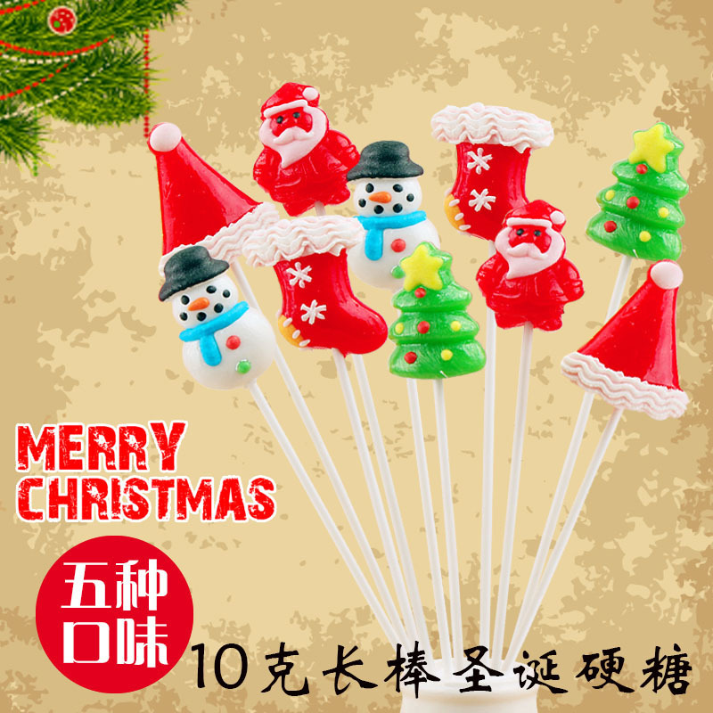 Classical Christmas candy Santa Claus cotton candy soft candy lollipop crutch candy children snack products wholesale