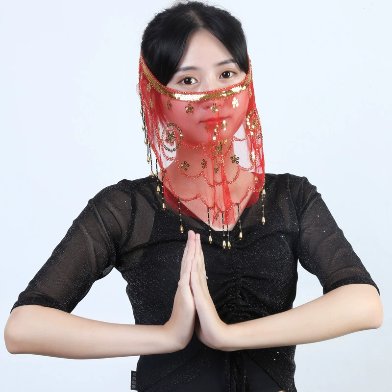 Jinhang танец живота вуаль цветок сливы блестки индийский танцевальный костюм аксессуары для танца живота реквизит для выступлений многоцветный женский