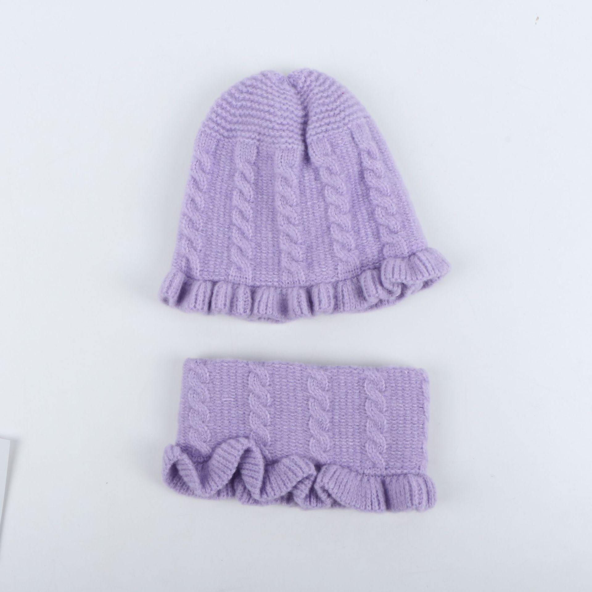 Palace Yan sombrero bufanda traje-púrpura