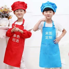 儿童围裙定制LOGO幼儿园美术书法画画防水罩衣定做亚马逊印字diy