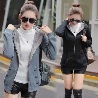 Warm hooded sweatshirt jacket, fleece‑lined, plus sizes S–4XL, zip front and pockets