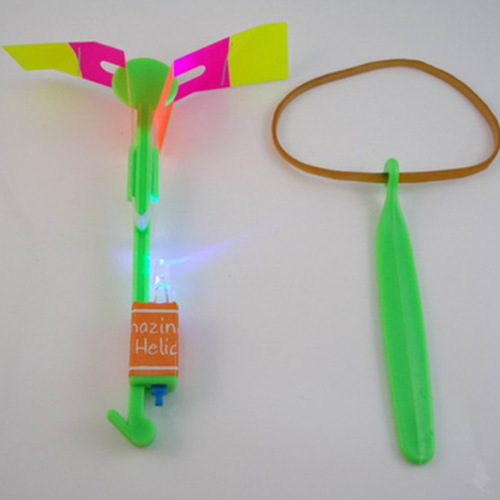 Luminous single flash flying arrow toy creative rubber band magical luminous flying top fairy children's toy