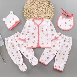 【批发专链】新生儿五件套0-2月初生婴儿内衣套装宝宝卡通衣服