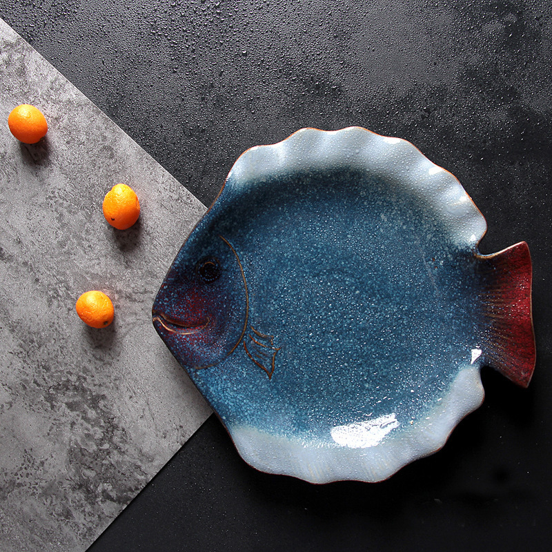 Japanese ceramic marine tableware for home use