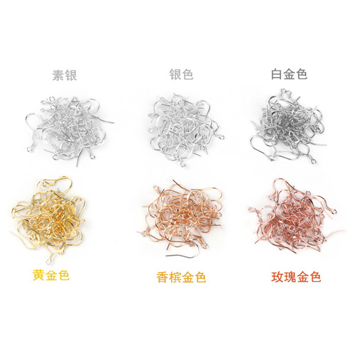S925 sterling silver ear hook accessories earrings ear jewelry gold plated handmade DIY sterling silver accessories factory direct sales wholesale