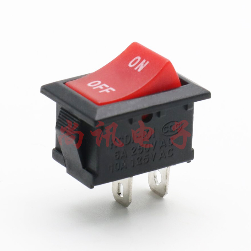 船型开关15*21 红盖 ON-OFF 船形翘板开关KCD1两档2脚10A 250V