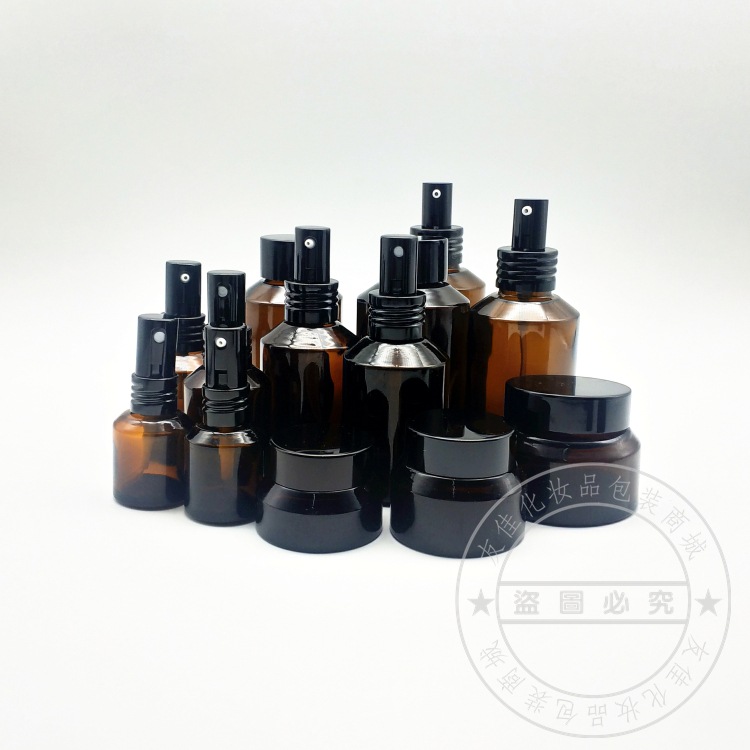 喷雾 棕色乳液茶色瓶玻璃爽肤水小喷壶化妆 按压喷瓶滴管瓶分装瓶