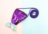 Nail sequins, wallet, coins, children's small bag, two-color bag strap