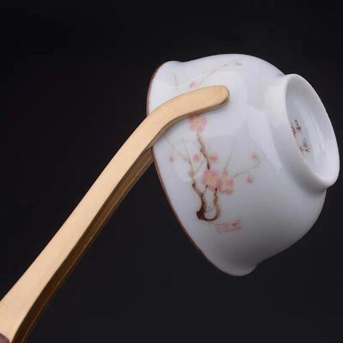 Pure copper ebony solid wood tea clip household tea leaf clip tea cup clip kung fu non-slip metal tweezers tea set accessories