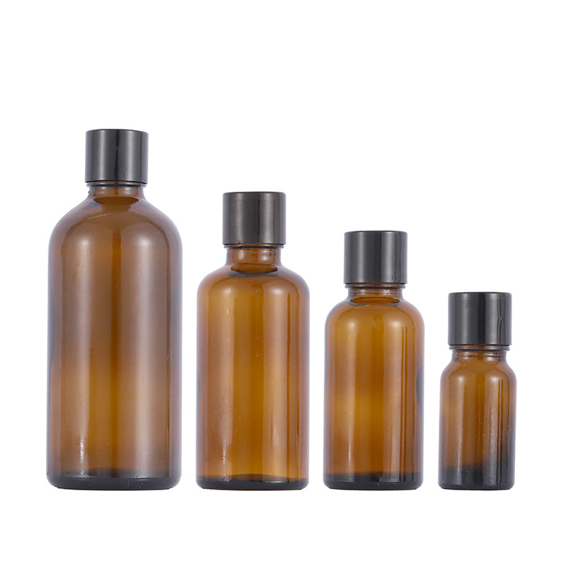 Fábrica en stock botella de aceite esencial de vidrio marrón conveniente sub-botella cuentagotas cosmética Xumin material de embalaje