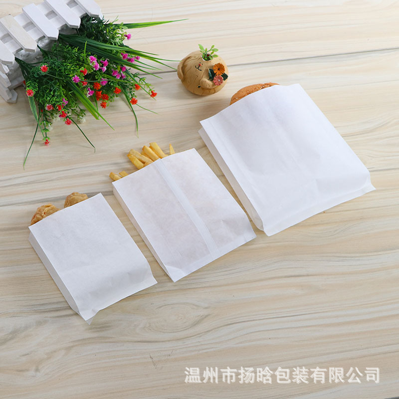 Chop pollo filete de pollo frito bolsa de embalaje de alimentos desechables bolsa de papel a prueba de aceite en blanco papas fritas barbacoa merienda