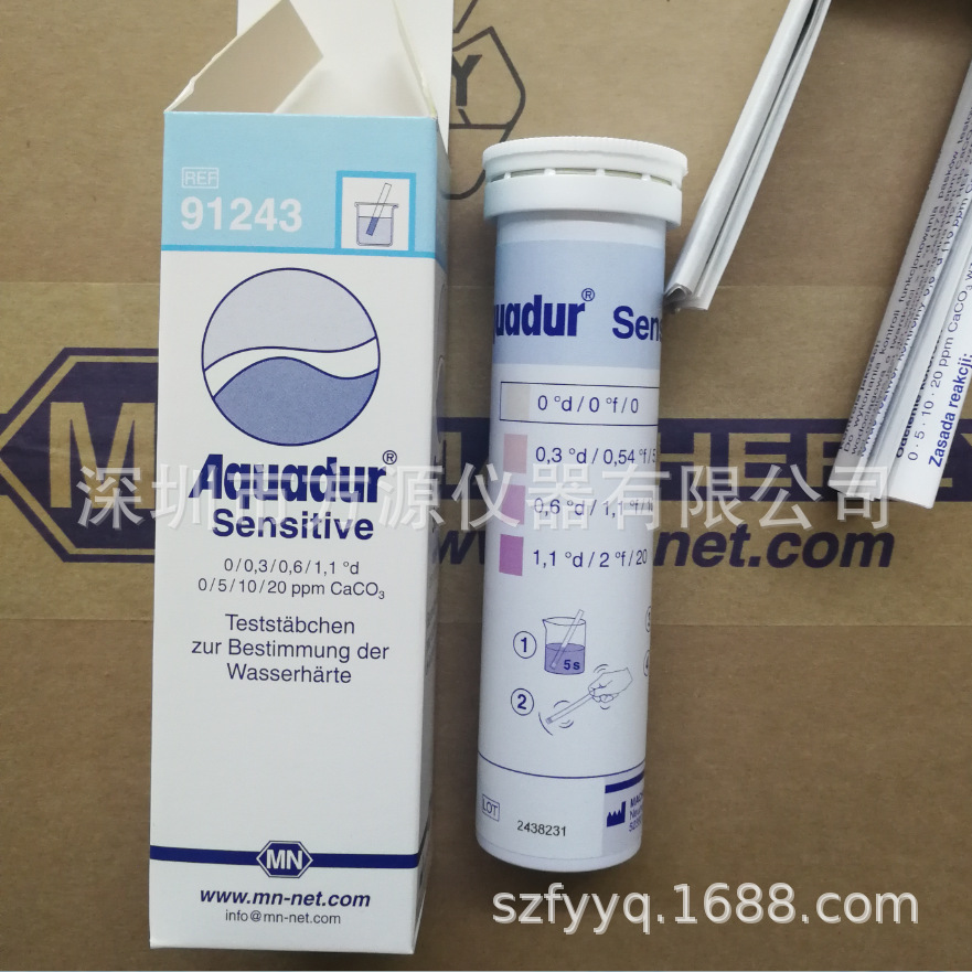 软水硬度试纸AQUADUR德国MN91243量程0-18.8ppm每盒可测100次