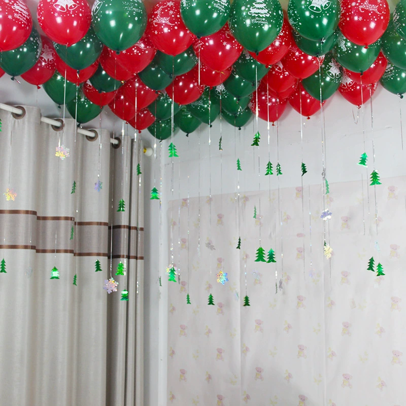 Рождественские украшения Детский сад класс ювелирный магазин торговый центр компания макет вечеринки Рождественская печать воздушный шар кулон пакет